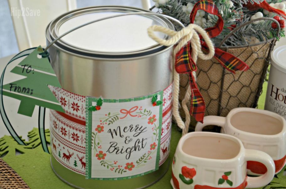 gift wrapped paint can