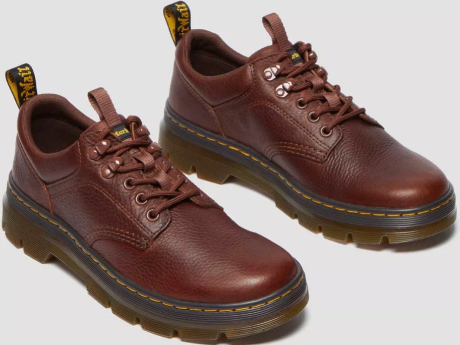 brown leather dr marten shoes 