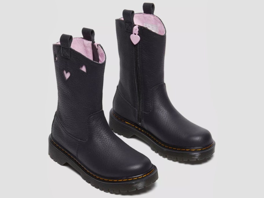 Dr Martens Junior Heart Nappa Patent Leather Pull-on Boots