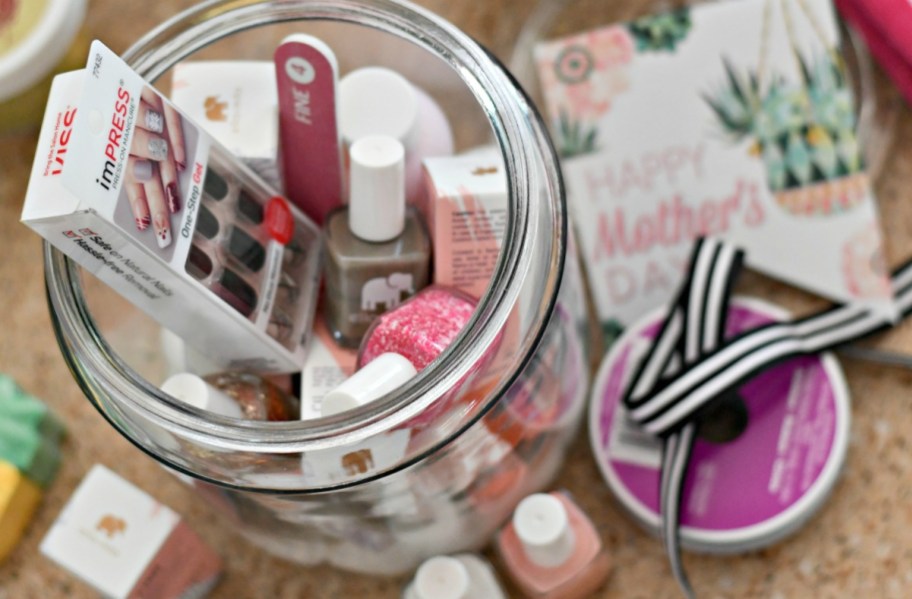 supplies to make manicure in a jar idea gift idea for mom