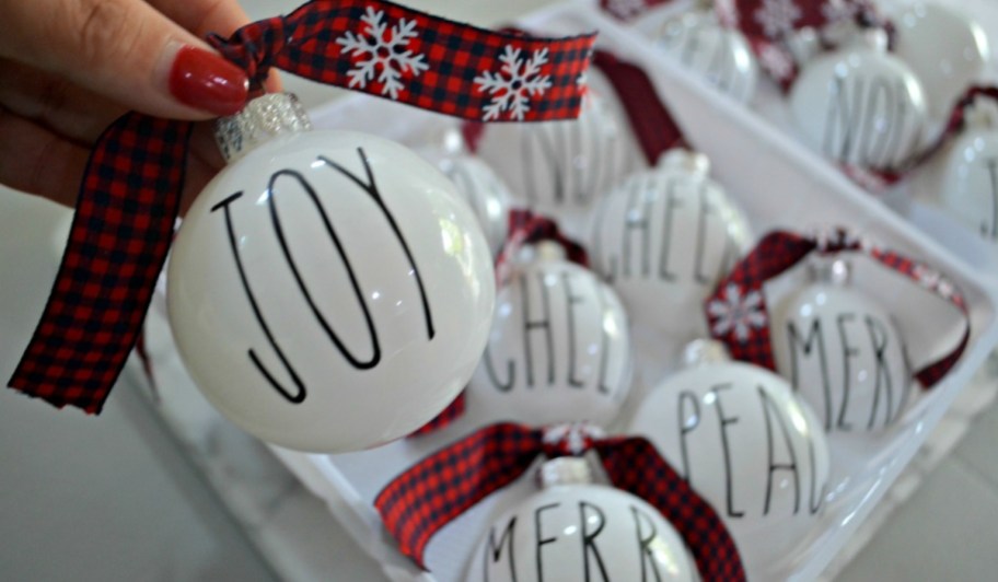 rae dunn inspired ornaments