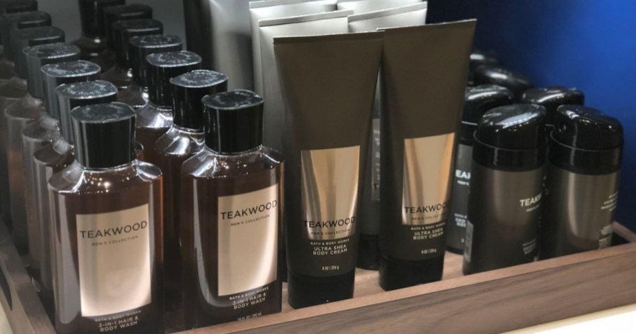 Mens personal care bottles at bath & body works