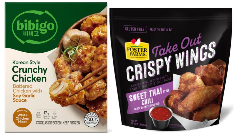 bibgo crunchy chicken and foster farms wings 