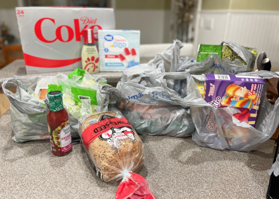 Walmart Plus Grocery Delivery on a kitchen counter