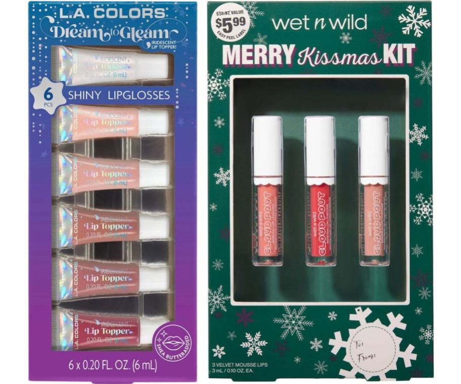 two lip gloss gift sets stock images