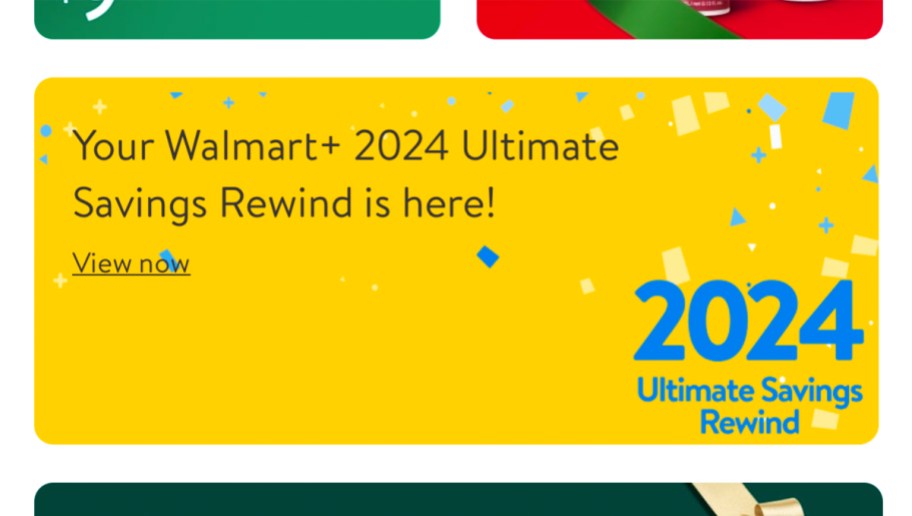 screenshot of walmart app showing savings recap