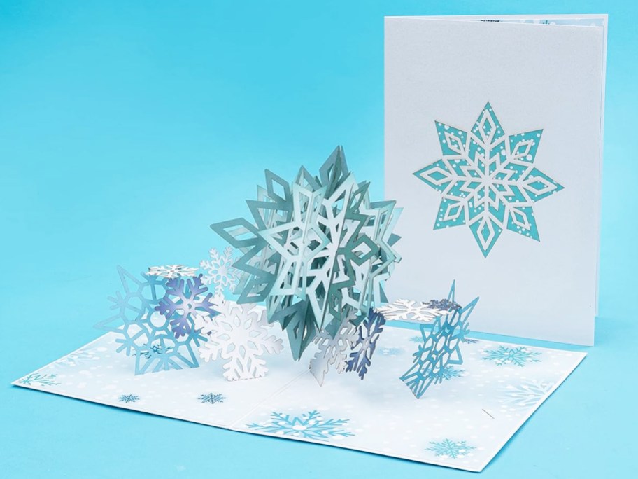 card with pop-up snowflakes