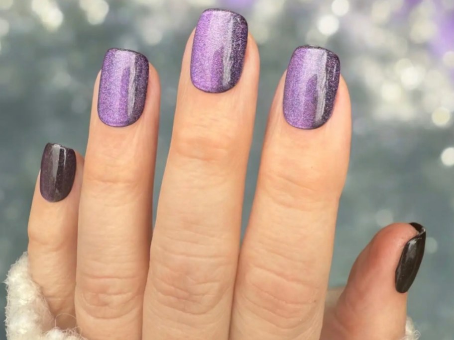 Jofay christmas cat eye nails in purple