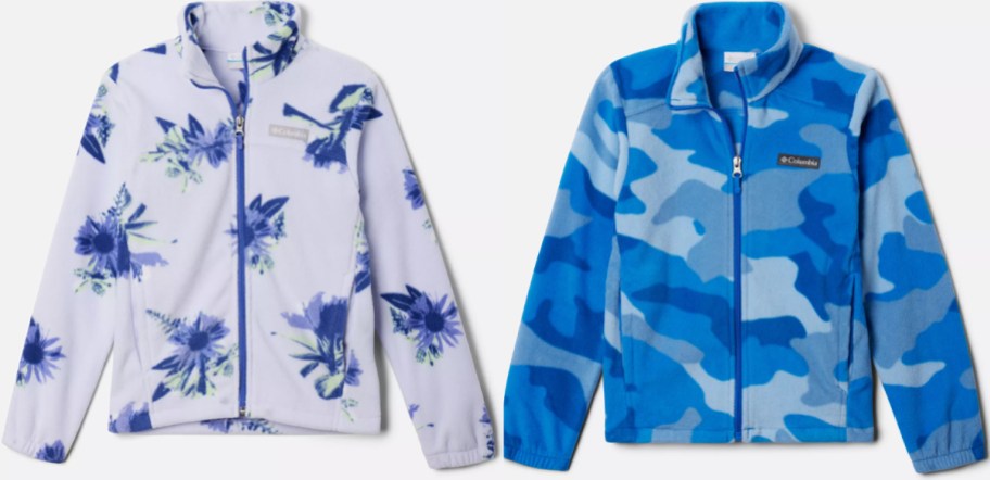 floral and blue kids columbia jackets 