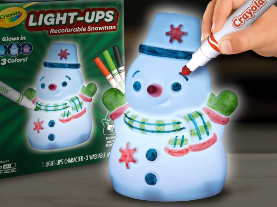 hand coloring on snowman crayola light up toy 