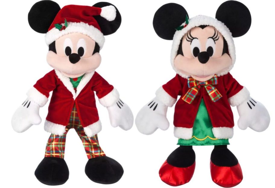 mickey and minnie holiday plush dolls stock images