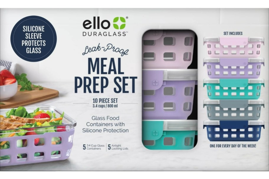 Ello 3.4-Cup Duraglass Food Storage 5-Pack