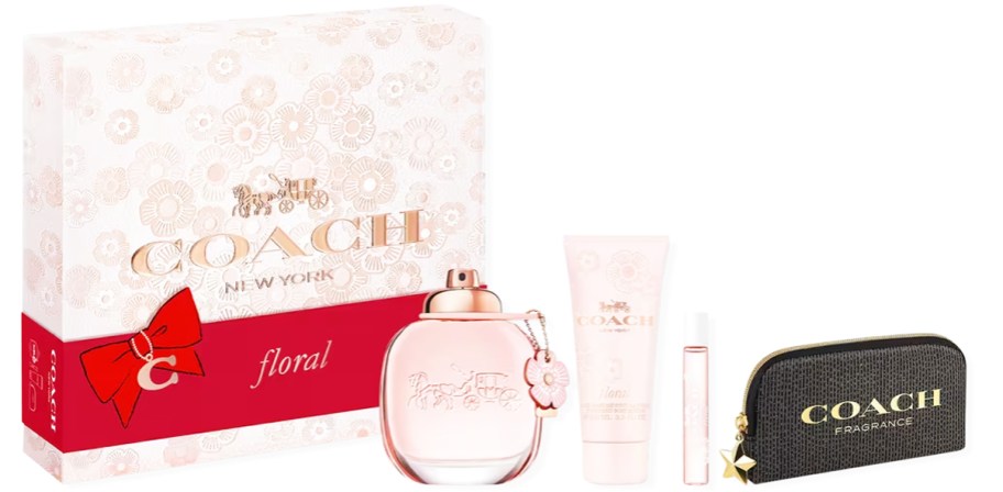 Coach Floral perfumes, lotion, and pouch with gift set box