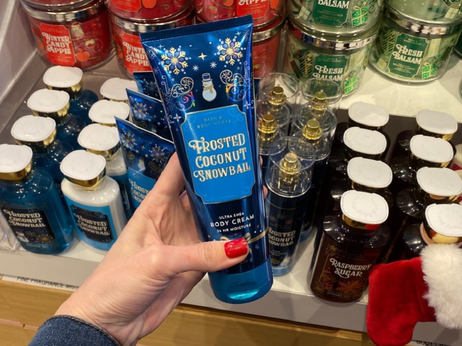 bath & body works frosted coconut snowball cream