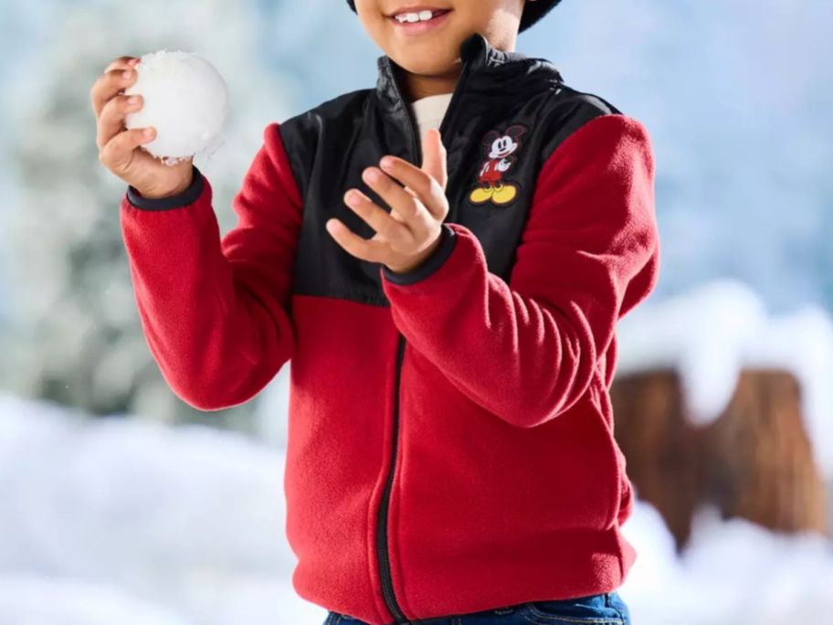 Boy wearing a Mickey Mouse Fleece