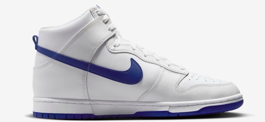 stock image of Nike Dunk Hi Retro Men's Shoes in blue and white