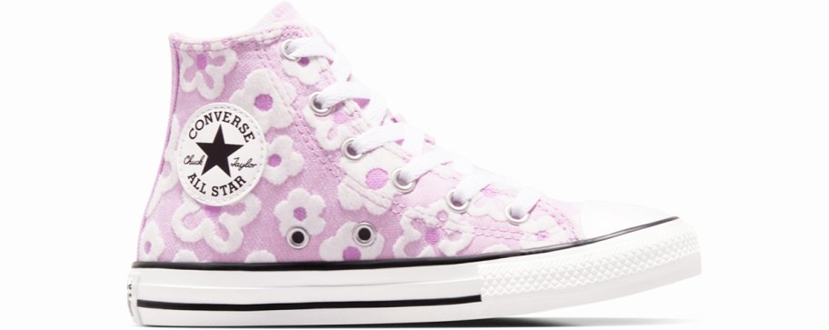 pink and white floral print sneaker