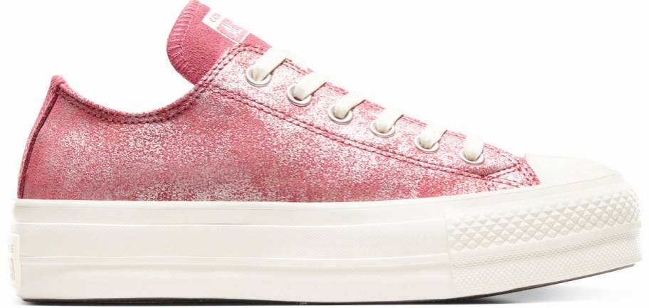 pink metallic platform sneaker