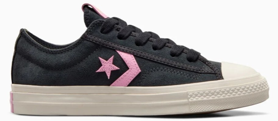 a Converse show in black with pink accents and a white sole