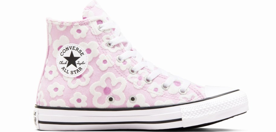 pink and white floral print sneaker