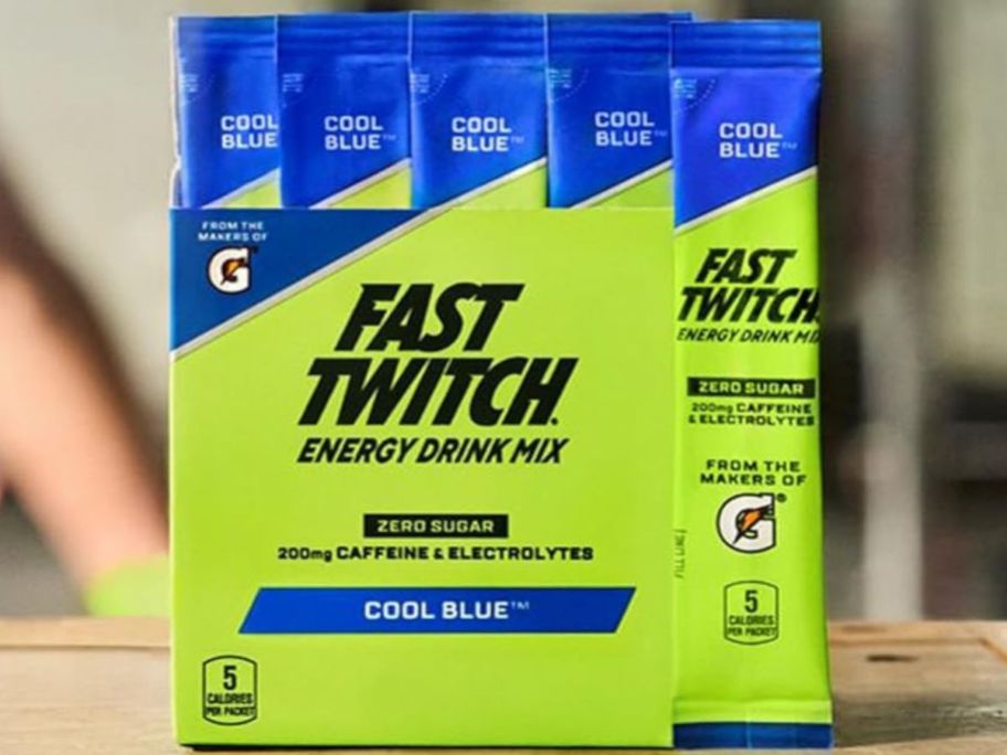 A box of Gatorade Fast Twitch Powders