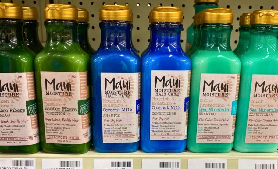 maui moisture hair care on a cvs store shelf