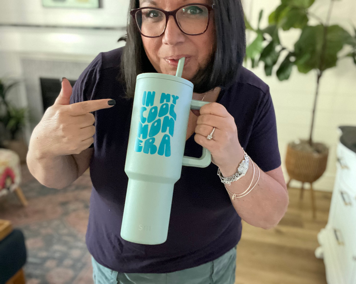 A cool mom mug made from a cricut joy xtra machine