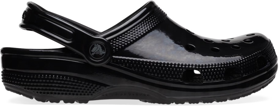 black shiny crocs clog