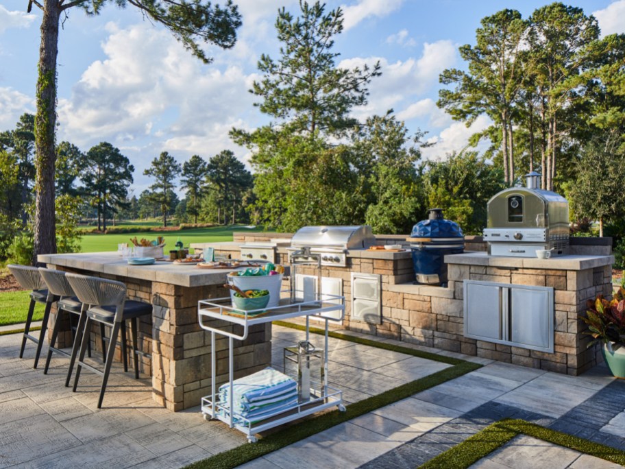 The outdoor kitchen and pizza oven at the HGTV dream home in south carolina