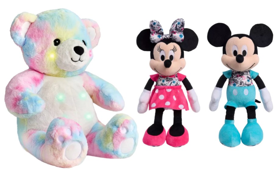 plush bear and mickey and minnie