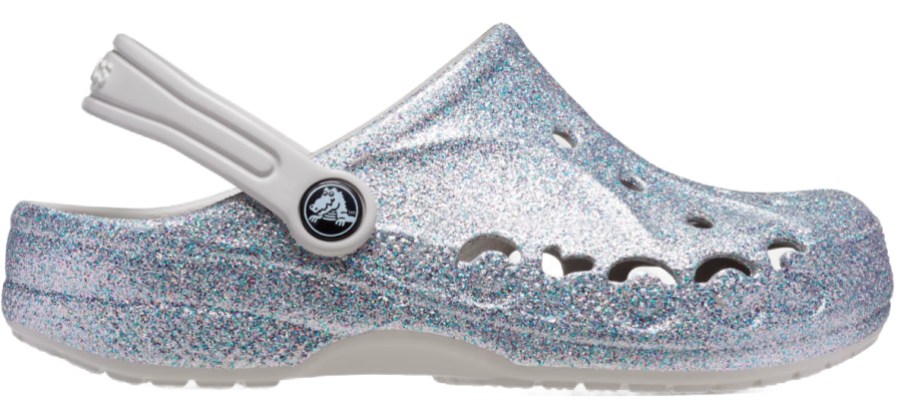 silver glitter crocs