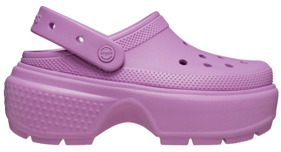 purple platform crocs