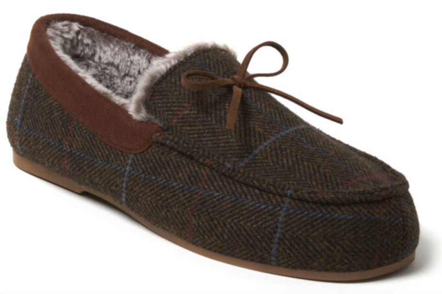 mens plaid slippers