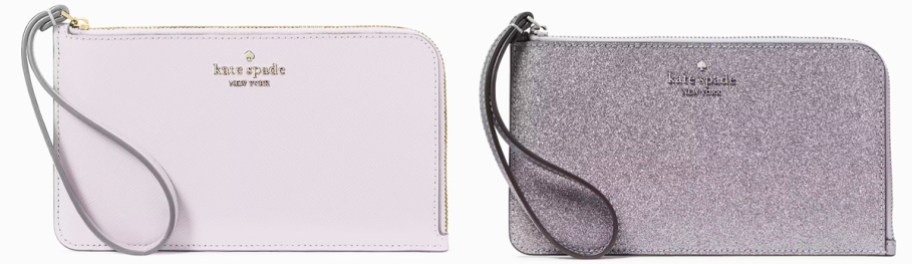 pastel purple and sparkly silver wristlets