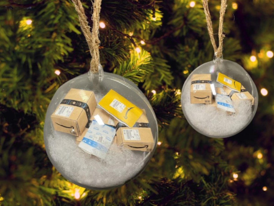 amazon packages ornament on tree