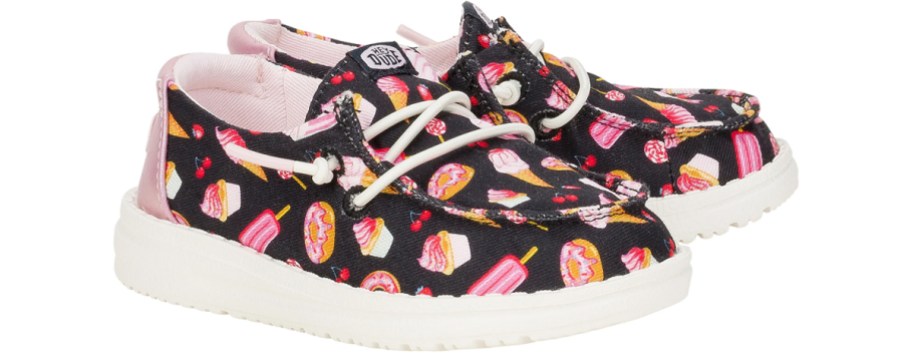 pair of sneakers with sweet treats print