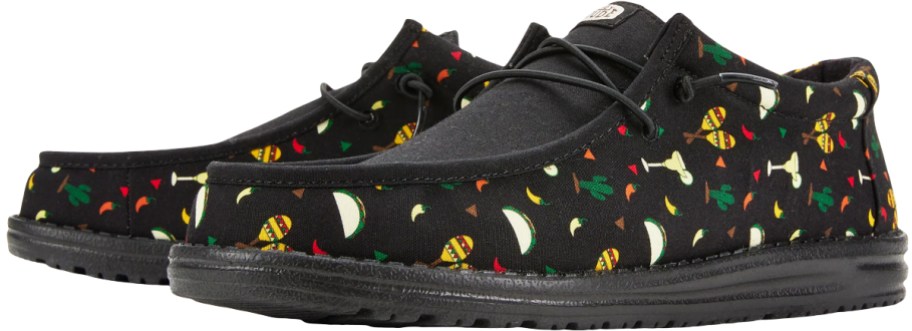 black fiesta print sneakers