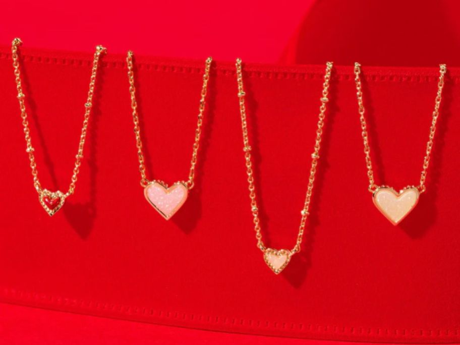 4 Kendra Scott Ari heart shaped necklaces