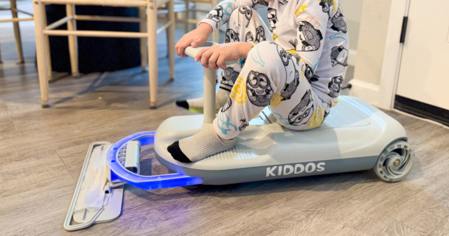 child riding on cart