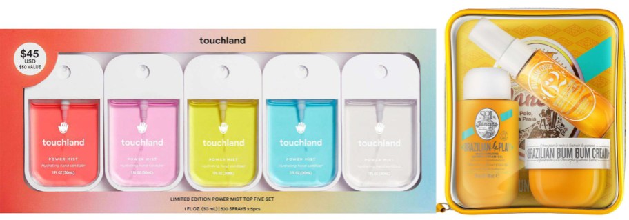 touchland sanitizer and bom bom cream set_