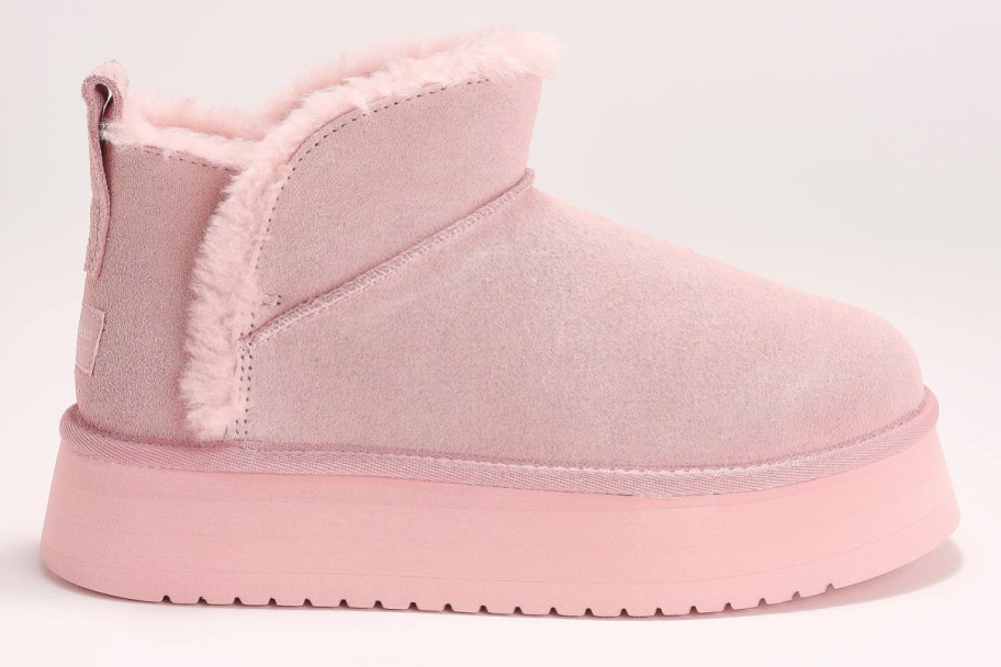 pink Koolaburra by UGG Suede Platform Ultra Mini Boots