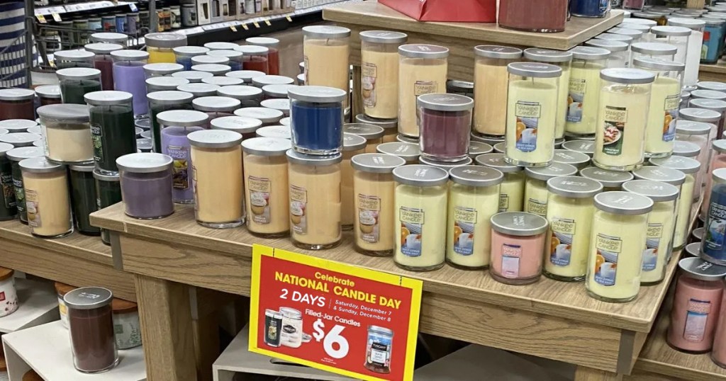 kroger candle day signage in store