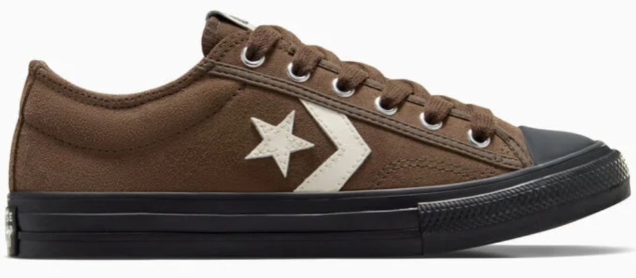 a kids brown and black Converse sneaker