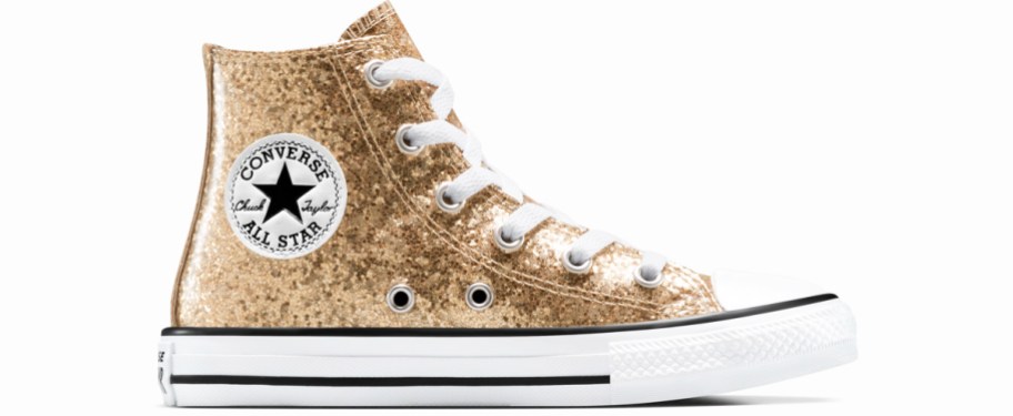 gold glitter high top converse sneaker