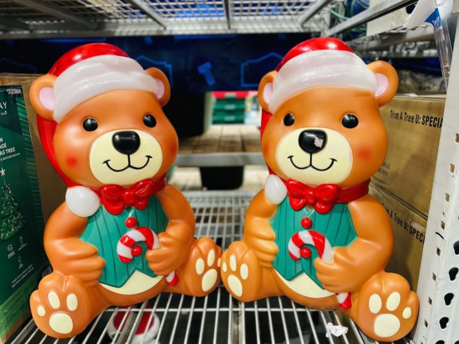 two christmas bear blow molds