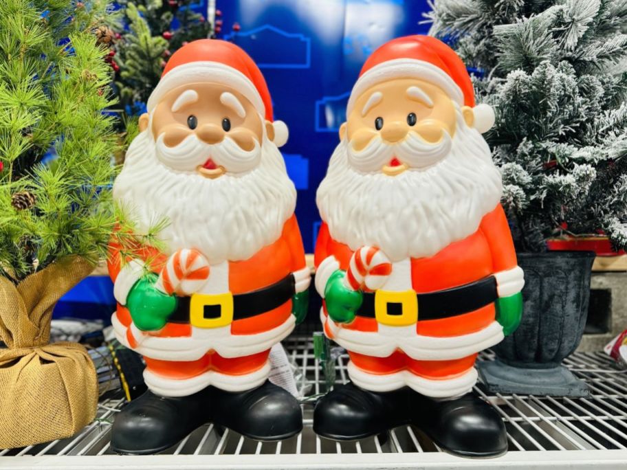 two santa blow molds