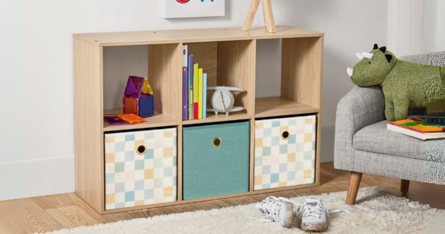 Mainstays 11" 6-Cube Storage Organizer in playroom