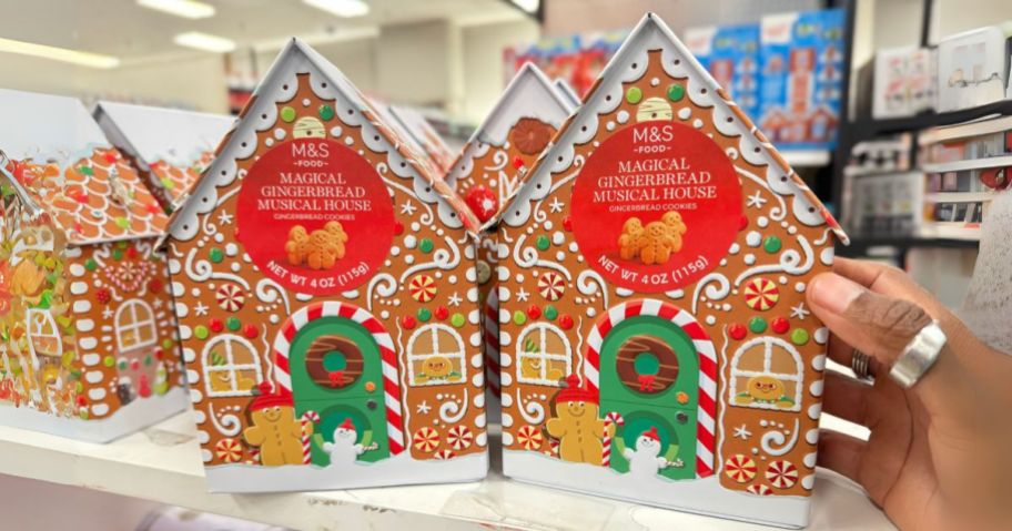 Marks & Spencer Gingerbread Tin 4.1oz on shelf in store