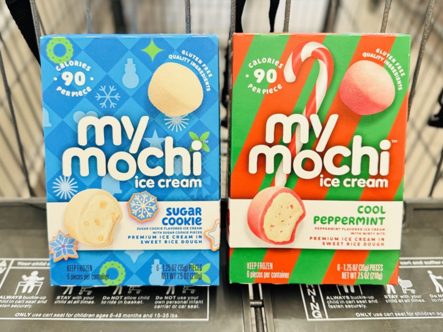 two boxes of my mochi ice cream in shopping cart 