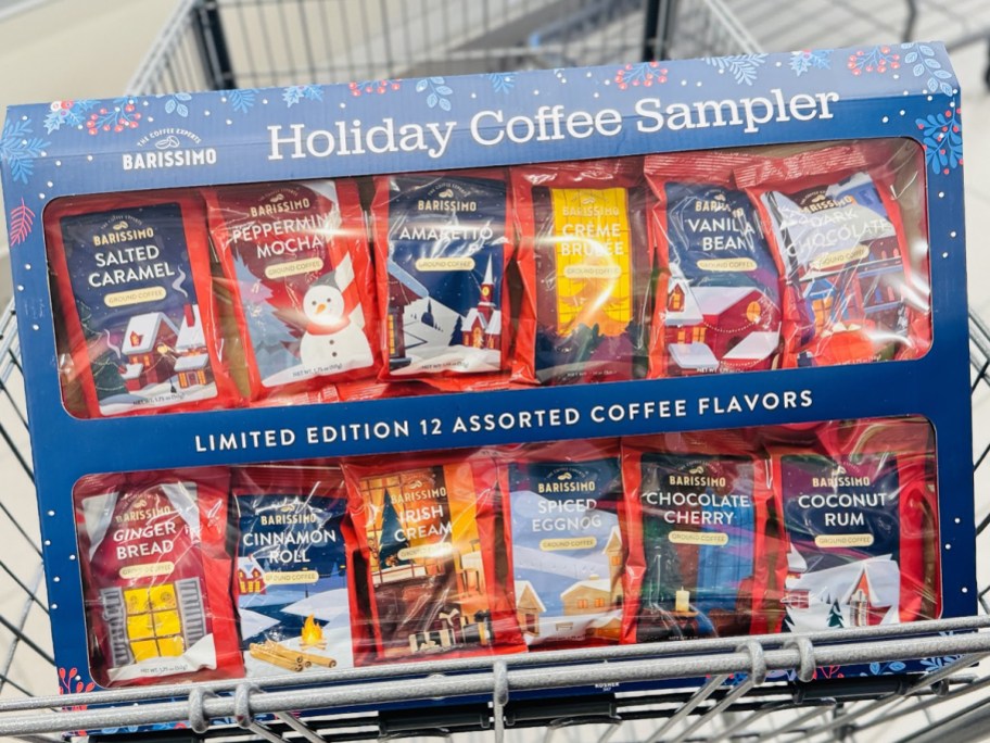 holiday coffee sampler box in cart 